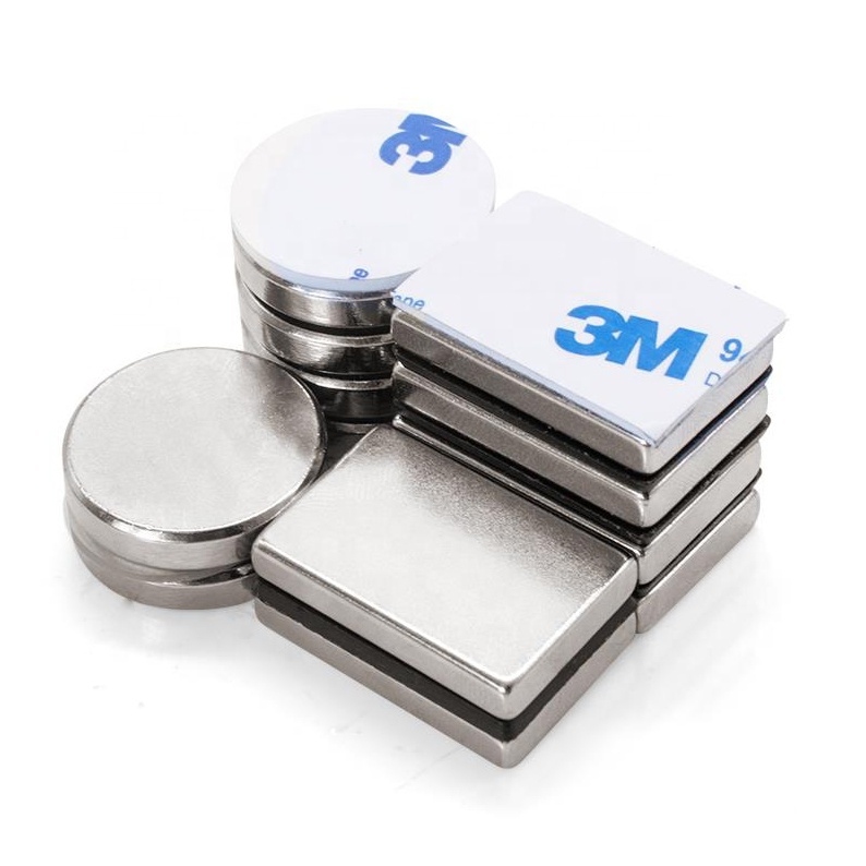 Sintered Neodymium Magnet discs with adhesive sticker